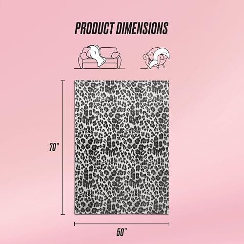 Juicy Couture Luxurious Throw Blanket for Couch - 50” x 70” Inches - Regent Leopard Print Blanket - Plush & Cozy Throw Blanket - Decorative Blankets for Sofas, Throws for Chairs, and Beds – Grey thumbnail 2