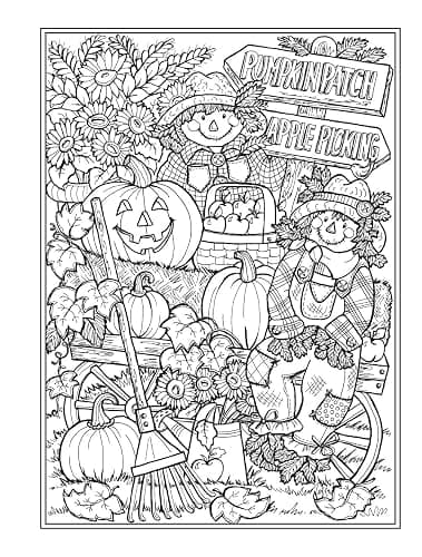 Creative Haven Autumn Harvest Coloring Book (Adult Coloring Books: Seasons) thumbnail 6