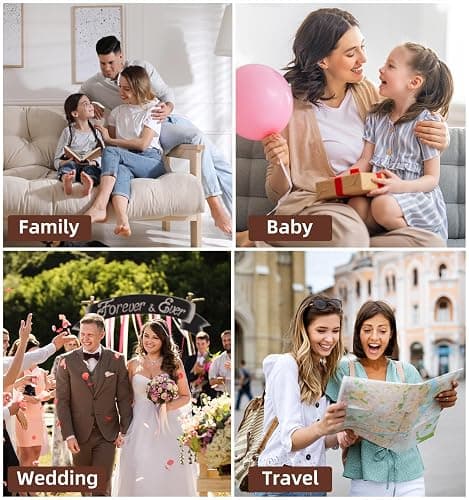 ALKALO Scrapbook Photo Album 100 Pages, 60 Pages Self Adhesive+40 Pages Kraft Paper DIY Photo Book for 2x3 3x5 4x6 5x7 Pictures, Leather Memory Book for Wedding Baby Family Travel Birthday Christmas thumbnail 6