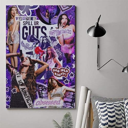 Mousgue Olivia Poster Rodrigo Singer Guts Music Collage Posters for Room Aesthetic Canvas Wall Art Bedroom DecorUnframe-style-4 24x36inch(60x90cm) thumbnail 6