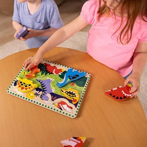 Melissa & Doug Dinosaur Wooden Chunky Puzzle (7 pcs) - FSC Certified thumbnail 7