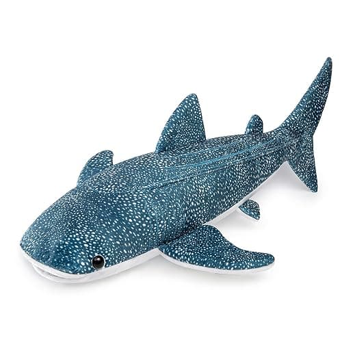 ZHONGXIN MADE Simulation Great Whale Shark Plush Toy - Realistic 20.5" Long Lifelike Blue Texture Whale Shark Stuffed Toys, Super Soft Ocean Sea Creatures Sharks Plush Toy Gift Collection for Kids thumbnail 2