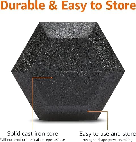 Amazon Basics Rubber Hex Dumbbell Hand Weight thumbnail 3
