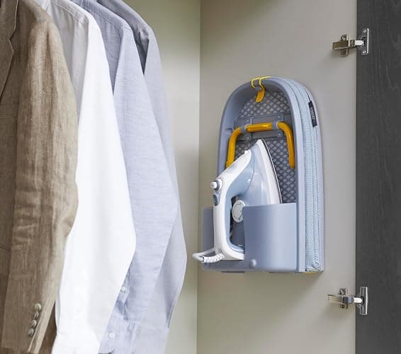 Joseph Joseph Pocket Folding Tabletop Ironing Board with Iron Holder and wall mount, Compact Space-Saving , Grey/Yellow thumbnail 7