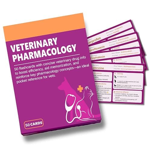 Vet Tech Study Materials - Top 50 Flashcards for Dogs, Cats & Horses - Essential Vet School Supplies & Gifts for Veterinary Students - Image 1
