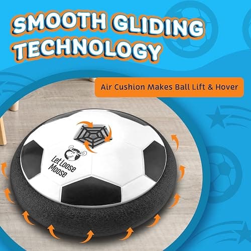 Let Loose Moose Hover Soccer Ball, Set of 2 LED Soccer Ball Toys, Gifts for 8 Year Old Boys, Indoor LED Floating Football for 7 Year Old Kids, Boy Birthday Gifts Age 4-6, 6-8, 8-12 Fun Sport Toy thumbnail 7