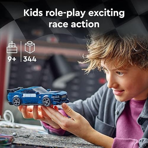 LEGO Speed Champions Ford Mustang Dark Horse Sports Car Toy, Buildable Ford Mustang Toy for Kids, Blue Car Model Set, Gift Idea for Boys and Girls Aged 9 Years Old and Up, 76920 thumbnail 3