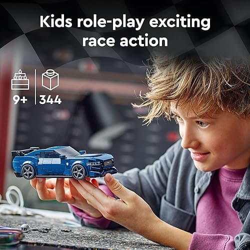 LEGO Speed Champions Ford Mustang Dark Horse Sports Car Toy, Buildable Ford Mustang Toy for Kids, Blue Toy Car Model Set, Gift Idea for Boys and Girls Aged 9 Years Old and Up, 76920 thumbnail 3