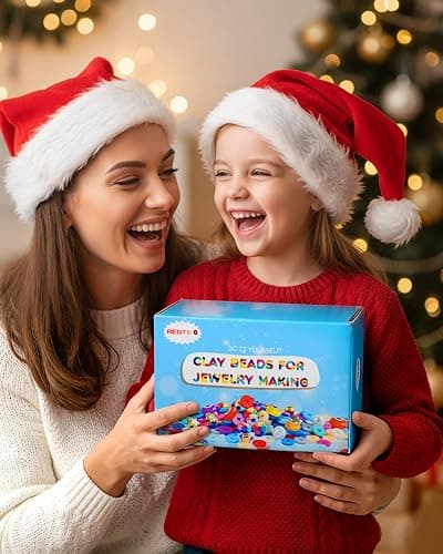 Redtwo 30000 Pcs Clay Beads Bracelet Making Kit, 9 Boxes 192 Colors Friendship Bracelet Kit Flat Polymer Clay Beads for Jewelry Making, Crafts Gift for Girls Ages 6-12 thumbnail 8