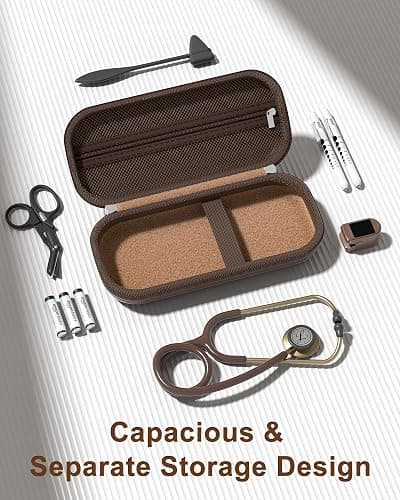 ProCase Stethoscope Case for 3M Littmann Classic III & Cardiology IV -Chocolate | Hard Protective Carrying Bag Fits MDF, ADC, Omron Stethoscopes, Medical Storage Organizer for Nurses & Nursing Students thumbnail 8