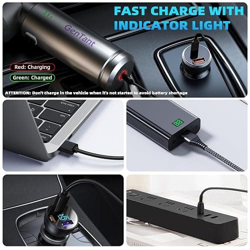 GenTant Car Vacuum Portable Cordless, 18000PA Portable Vacuum Cordless, High Power Air Duster with Brushless Motor, Type-C Charge, 3 in 1 Small Vacuum Cleaner for Car, Home, Office, Pet Hair thumbnail 5
