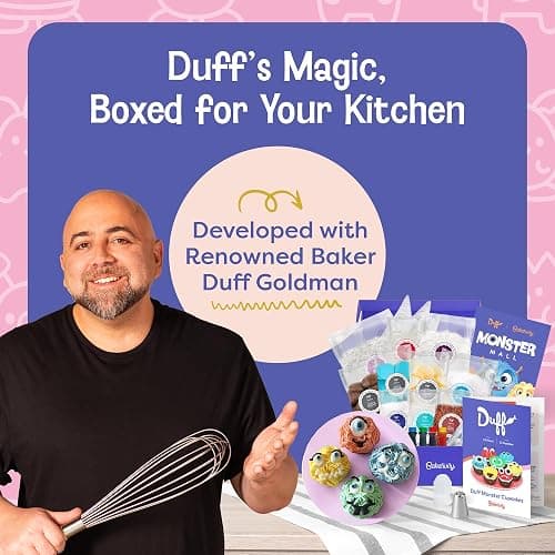 Baketivity x Duff Goldman Monster Cupcakes Baking Kit for Kids | Cooking Set with Premeasured Ingredients, Decorating Supplies, STEM Activities - Creative Treats Perfect for Girls and Boys thumbnail 5