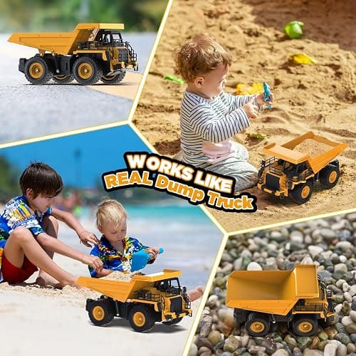 9-Channel RC Dump Truck Toy | 1:18 Scale Construction Vehicle with Working Bed, Lights & Sounds, All-Terrain Tires, 100-Min Rechargeable Battery, 2025 New STEM Birthday Gift for Kids 6-12 & Adults thumbnail 8