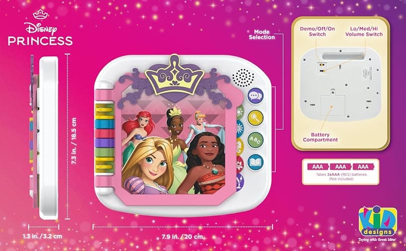 Disney Princess Interactive Book with Preschool Learning Activities, Educational Toys for Toddlers and Fans of Disney Princess Toys thumbnail 3