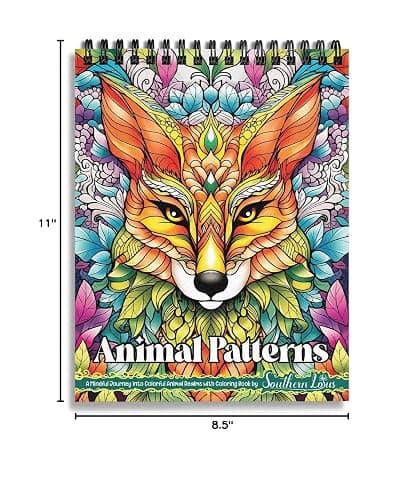 SOUTHERN LOTUS Animal Patterns Spiral Coloring Book Wirebound Hardcover Papers With Relaxing Animals Mandala Drawings Color Pages For Adults Women Seniors Mindfulness Relaxation Anxiety Relief thumbnail 7