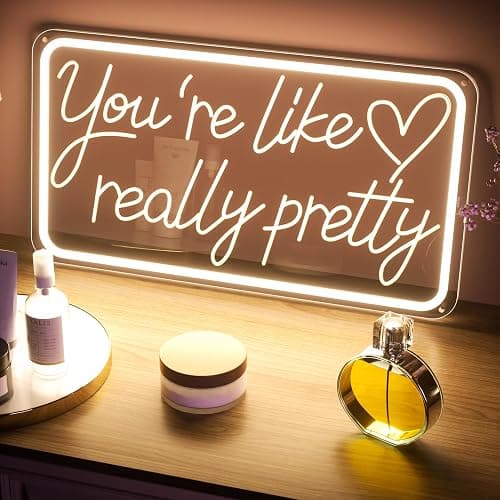 You'Re Like Really Pretty Neon Sign, Warm White Led Neon Signs for Wall Decor,You'Re Like Really Pretty Led Light Sign for Girls Room Vanity Bedroom Offices Decor Boutique Really Her Signs thumbnail 5