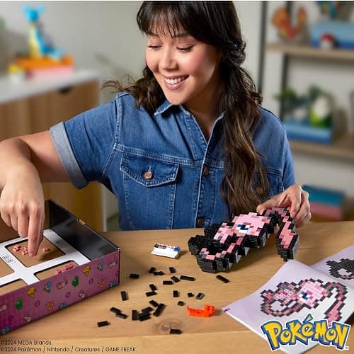 MEGA Pokemon Action Figure Building Set, Mew with 434 Pieces and Pixel Retro Style, for Table or Wall Decor, Build & Display Toy for Collectors thumbnail 2