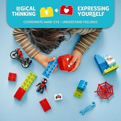 LEGO DUPLO Marvel Spin’s Motorcycle Adventure Fantasy Playset, Based on Spidey and His Amazing Friends TV Show, Build-and-Rebuild, Toddler Toys, Preschool Motorcycle Toy for Kids' Ages 2 and Up, 10424 thumbnail 4