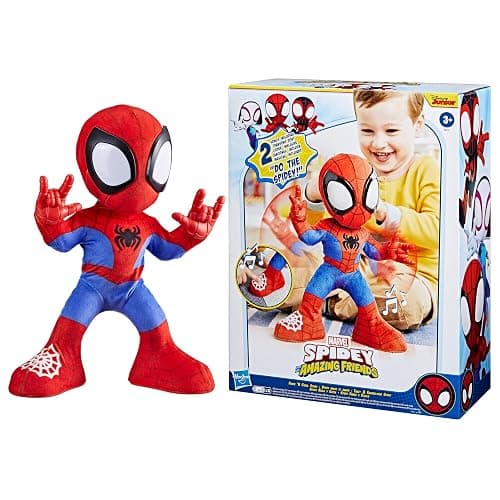 Spidey and his Amazing Friends Marvel Dance 'N Crawl Spidey, Interactive Plush Toy with 20 Phrases & Sounds, 2 Songs, Super Hero Toys for Kids 3 & Up thumbnail 11