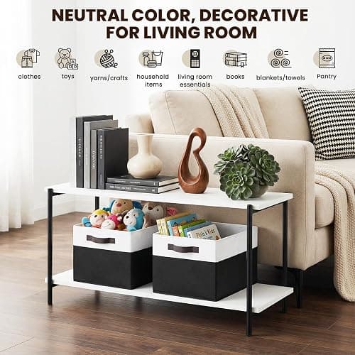 Criusia Large Storage Bins for Shelves 4 Pack, Closet Storage Baskets for Clothes Blanket Beddings Towels, Collapsible Fabric Closet Organizer Bins with Handles/ Laundry Room Organization thumbnail 5