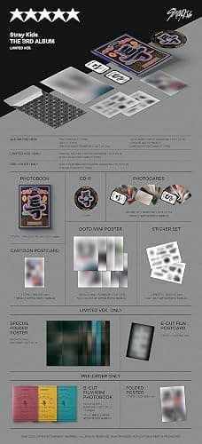 Stray Kids 5-STAR, The 3rd Album, CD + Photo Book + Mini Poster on Pack + Photo Card (Limited Version) - Limited version thumbnail 3