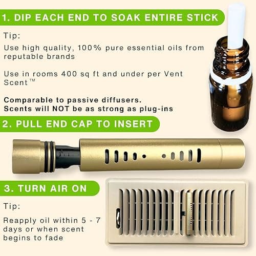 Vent Scent Whole Home Air Freshener | Custom Scent of Your Choosing | Passive Essential Oil Diffuser | Easier Placement Than HVAC Furnace Filter or AC | House Freshener & Fragrance System (Brown) thumbnail 4