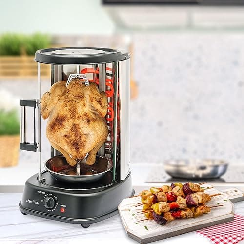 Schallen Electric 1500W 360° Rotating 21L Rotisserie Grill for Kebabs, Skewers and Roasts thumbnail 5