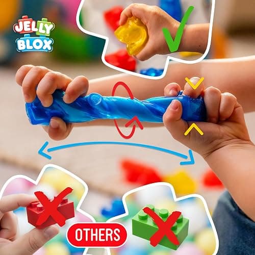 Jelly Blox Construction Site Set | Includes 75 Pieces | Toddler & Preschool Building Blocks Kids Can Squeeze, Stretch, Squish | MESH ACCREDITED | Safety Tested & Ouch-Free | Sensory Play Toy Ages 2+ thumbnail 7