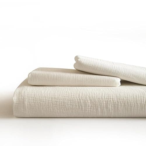 SE SOFTEXLY Muslin Duvet Cover King Size, 100% Washed Cotton Duvet Cover Set, Ultra Soft Comforter Cover Linen Like, 3 Pieces Minimalist Gauze Duvet Cover with 2 Pillowcases, 90"x104", White thumbnail 8