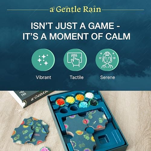 A Gentle Rain – Bloom Edition – Calming Tile-Laying Puzzle Game with 3D Lotus Blossoms – Mindful Solo, 2-Player, or Cooperative Play in 15 Min – Premium Tactile Board Game, Giftable & Family-Friendly thumbnail 2