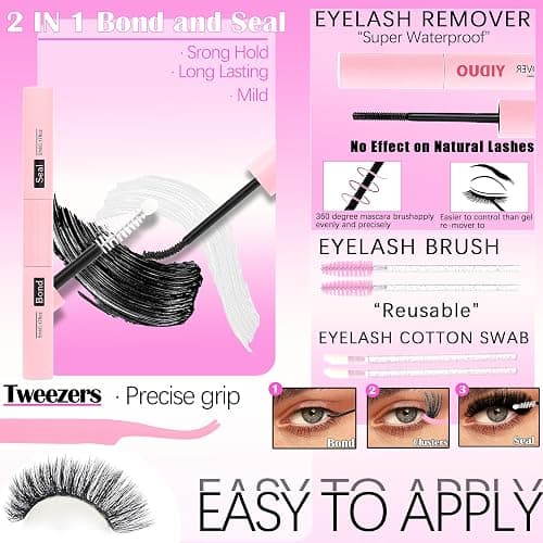 YIDUO 8 Styles Mix Lashes Clusters Kit 4 Box Cluster Lash Book Kit with Bond&Seal 1888Pcs 100D/200D/300D Volume Manga Eyelash Extension with Spikys/Bottom lash Kit for Beginners DIY at Home Easily thumbnail 9