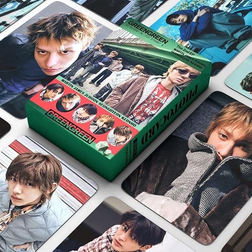 127pcs KPOP Photocards GREENGREEN Photo Cards 55pcs Photocards and 72pcs Mini Stickers REDRED Album Lomo Gift for Fans 2026 Greetings Cards MARTIN JAMES JUHOON SEONGHYEON KEONHO Merch (GREENGREEN) thumbnail 2