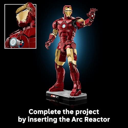 LEGO | Marvel Iron Man Mark 3 Collectors' Edition Figure - Avengers Display Model Kit for Adults - incl. a Minifigure & Arc Reactor - Collectible Gift for Fans - 76344 thumbnail 8