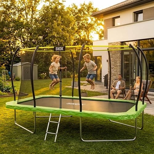 SKOK 14 FT Rectangle Outdoor Trampoline with Net and Ladder for Kids thumbnail 2