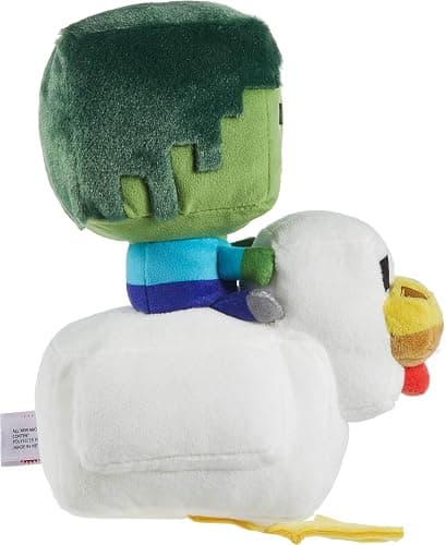 Mattel Minecraft Plush Zombie Chicken Jockey Toy, Collectible Stuffed Animal, 8-inch Soft Doll Inspired by Video Game Character​​ thumbnail 3