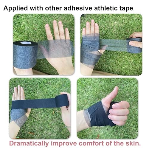 ADMITRY Pre Wrap Tape Athletic,3 Rolls X 22 Yards Beige Prewrap Headbands for Hair,Foam Underwrap Sports Wrap thumbnail 6