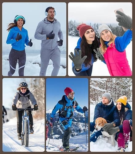 Winter Gloves for Men Women-Warm TouchScreen Cold Weather Gloves,Wool Knit Thermal Adults Gloves for Driving Texting thumbnail 6