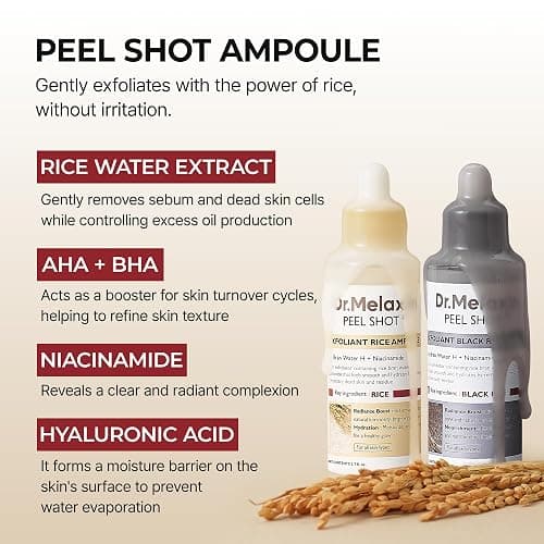 Dr.Melaxin peel shot care set black rice peeling white rice peel shot toner korean skin care cosmetics thumbnail 6