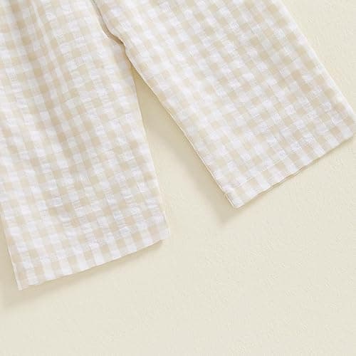 Infant Kids Summer Clothes Toddler Baby Girl Romper Jumpsuit Overall Pants Plaid Sleeveless Ruffle Halter One Piece Outfit thumbnail 5