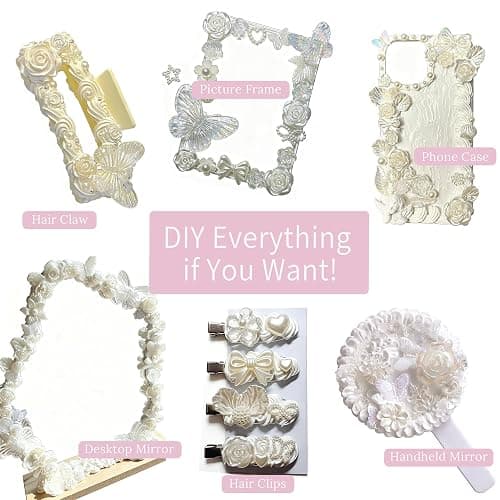 BoFUN White Decoden Cream Glue, Whipped Cream Glue Clay Kit for Crafts | Cream Glue Set with Piping Nozzles, Craft Supplies for Phone Case, Frame, Jewelry Box & Home Decor (White) thumbnail 3