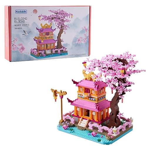 Kadablk Architecture Dream Flower Building Block,Japan Sakura Tree House Micro Block Set,1810 PCS for Adults and Teens,Creator Blocks - Image 1