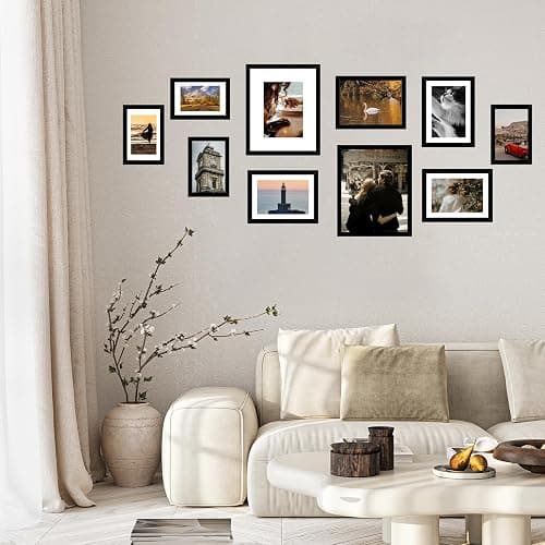 JCJMY 10 Packs Picture Frames Collage Wall Decor for Wall Hanging or Tabletop, 8x10, 5x7, 4x6 Multi Sizes Photo Frames, Collage Picture Frames for Family Wall Decor, Gallery Wall Frame Set, Black thumbnail 7