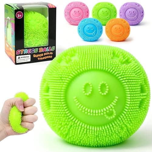 Fuzz Ball Squishy Stress Ball,Fuzzball Squishy,Soft Fidget Toy for Anxiety Relief, Sensory Squishy Ball Calming Tactile Grip for Soft Stress Relief Ball for Kids and Adults (Green) - Image 1