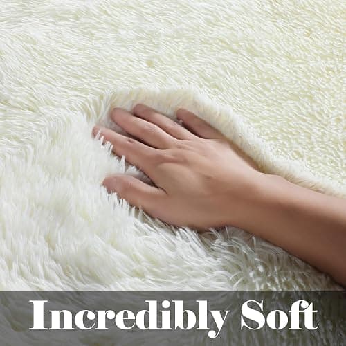 ONASAR Cream White Runner Rugs for Bedroom Living Room, Ivory Fluffy 2x6 Bedside Hallway Area Rug, Ultra Soft Plush Furry Faux Fur Non Slip Floor Carpet for Nursery Kids Dorm Closet Home Decor thumbnail 2