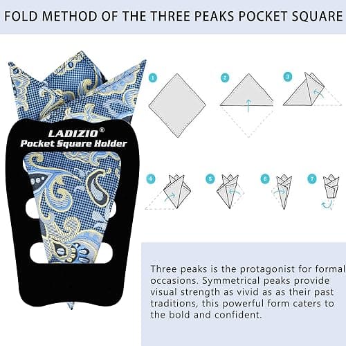 LADIZIO Pocket Square Holder, Pocket Squares for Men, Accessories for Men’s Square Scarf, Suits, 1/2/3/5/8 Pack Assorted thumbnail 8