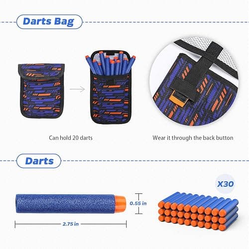 Kids Tactical Vest Kit for Nerf Guns Series with Refill Darts,Dart Pouch, Reload Clips, Tactical Mask, Wrist Band and Protective Glasses, Toys for 8 9 10 11 12 Year Boys thumbnail 5