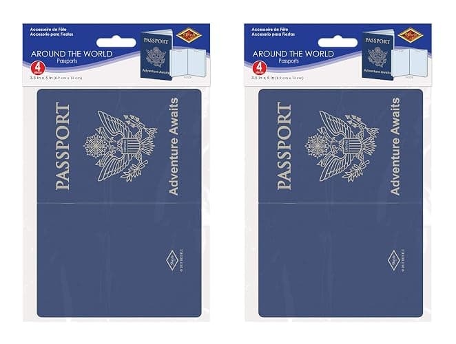 Beistle Set of 8 Around The World Passports, Global Adventure Travel Party Favors, Made In USA Since 1900 thumbnail 4