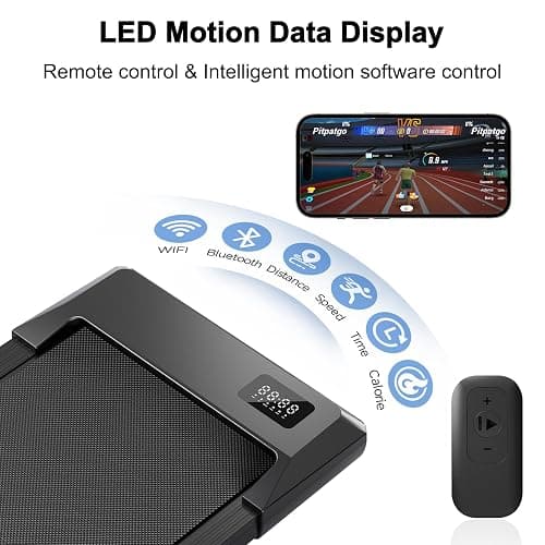 Walking Pad for Home Office, No-Assembly Treadmills with APP and Remote Control, LED Display, 2.5 HP Quiet Walking Jogging Machine, 300 lbs Capacity thumbnail 6