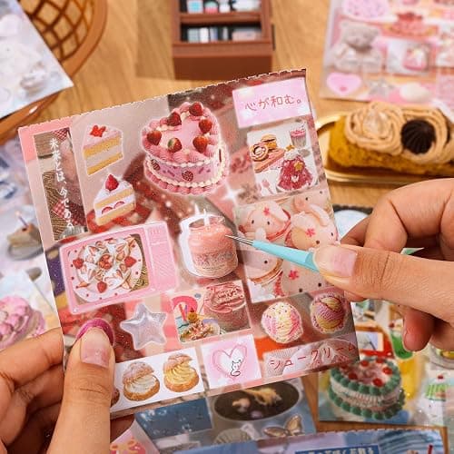 Girl's Japanese Retro Sticker Book, Food and Daily Life Theme - 650+ Cute Old Showa Style Foodie Stickers, for DIY Scrapbooking Journaling Handbook Decoration thumbnail 4