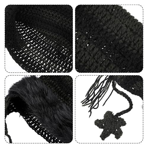 Y2k Cat Ear Beanie, Cute Hat with Harajuku Fashion, Grunge Cat Crochet Hats for Women Y2k Accessories, Christmas, Winter Black,Green thumbnail 4